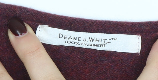 Deane & White Women's Red 100% Cashmere V-Neck Jumper Size M