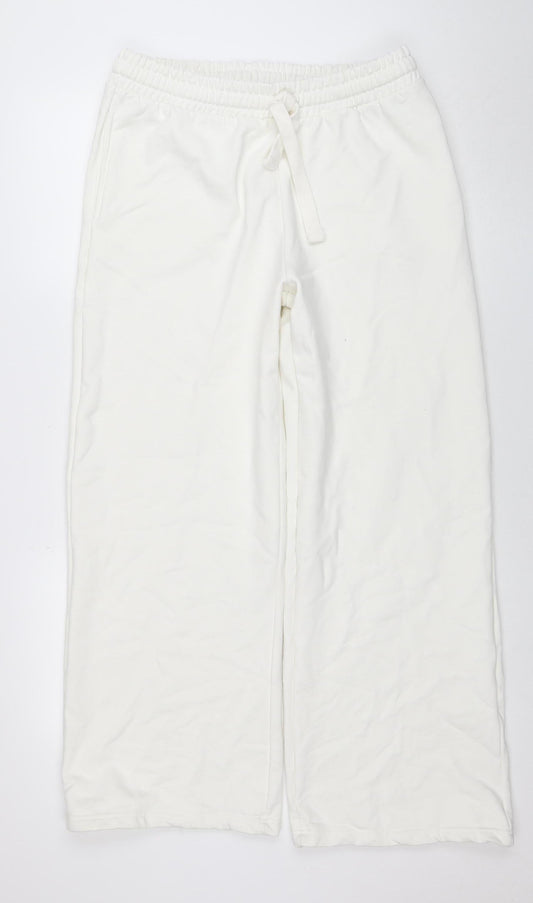 PrettyLittleThing Womens White Regular Fit Jersey Sweatpants M