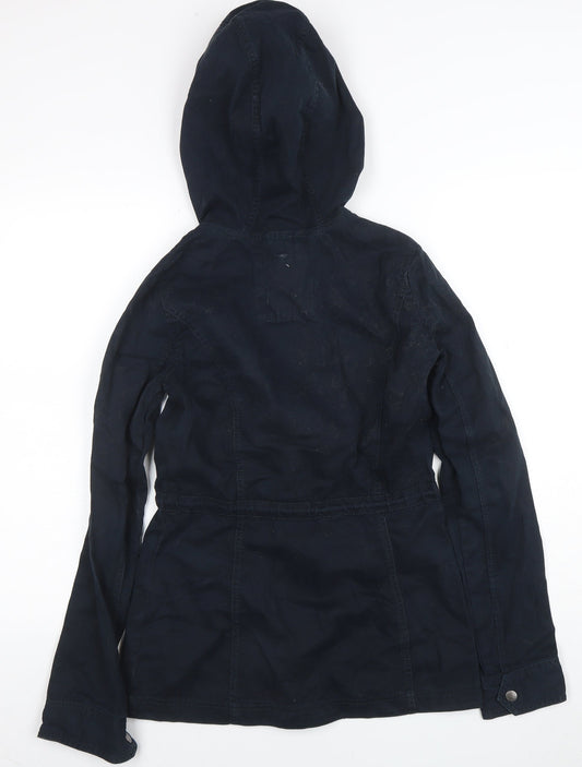 Hollister Women's Blue Hooded Parka Jacket XS Cotton Casual