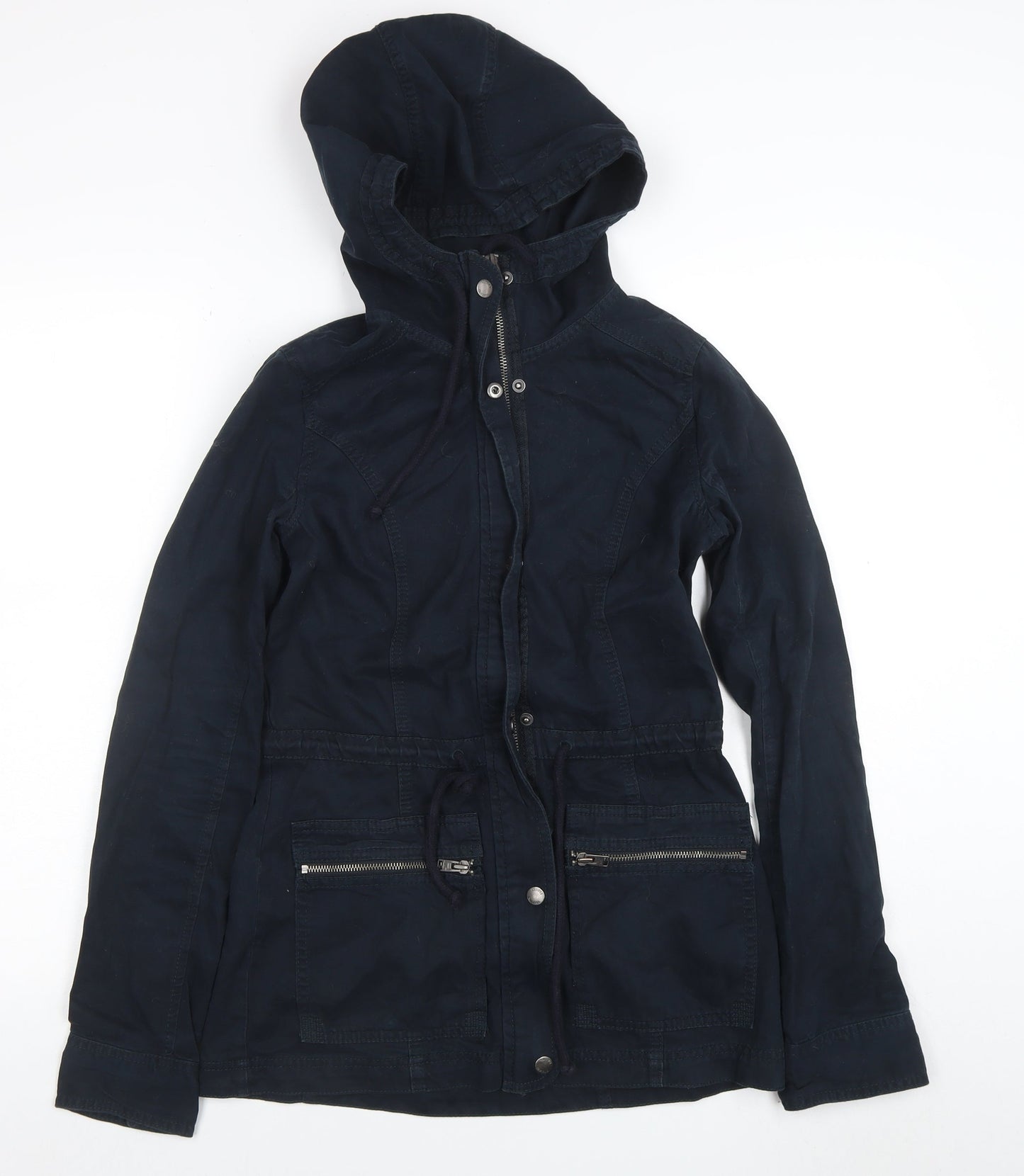 Hollister Women's Blue Hooded Parka Jacket XS Cotton Casual