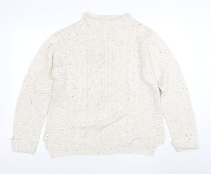 Additional front view of Lee Cooper Women Ivory, size 16, Acrylic Cable-Knit jumper