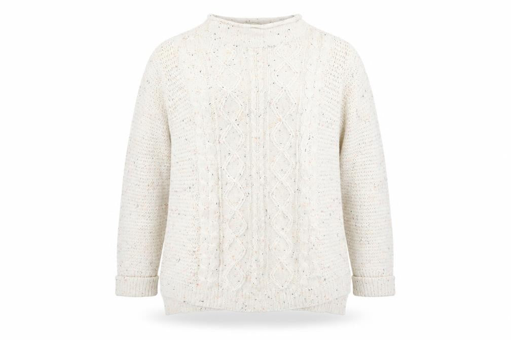 Lee Cooper Women Ivory Size 16 Acrylic Cable-Knit Pullover Jumper
