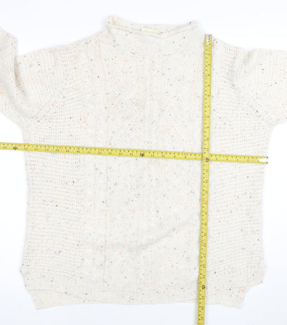 Back view of Lee Cooper Women Ivory, size 16, Acrylic Cable-Knit jumper
