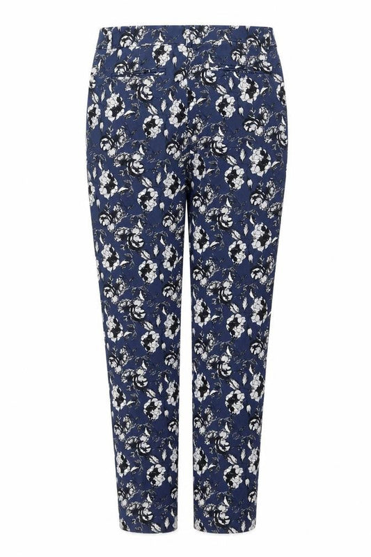 Carolina Belle Women Blue Floral Straight Trousers Size 10