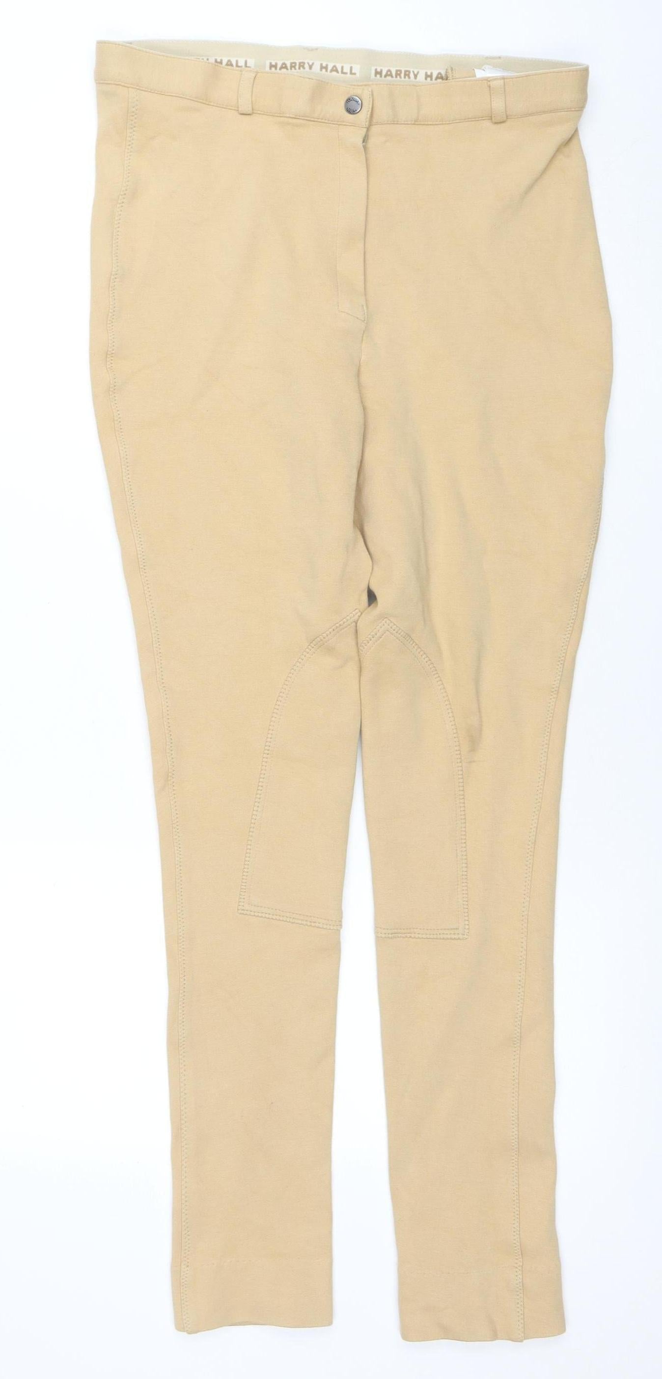 Harry Hall Women's Beige Cotton Stretch Jodhpurs Size 16 Slim Fit