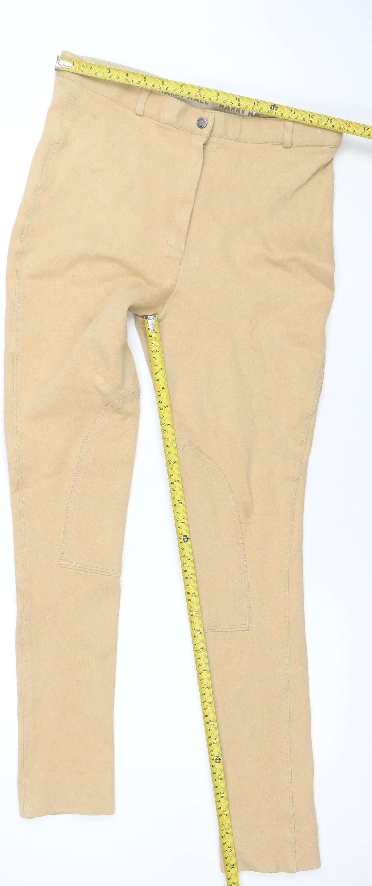 Harry Hall Women's Beige Cotton Stretch Jodhpurs Size 16 Slim Fit