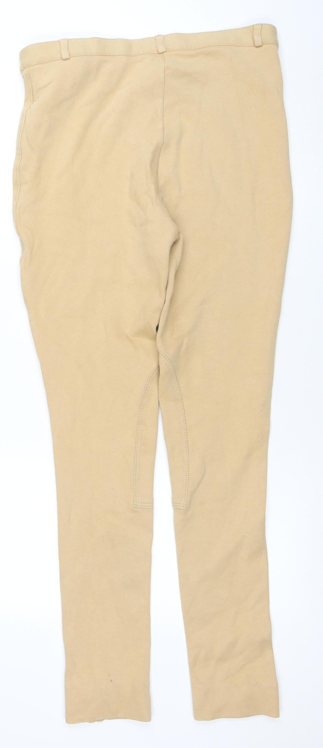 Harry Hall Women's Beige Cotton Stretch Jodhpurs Size 16 Slim Fit