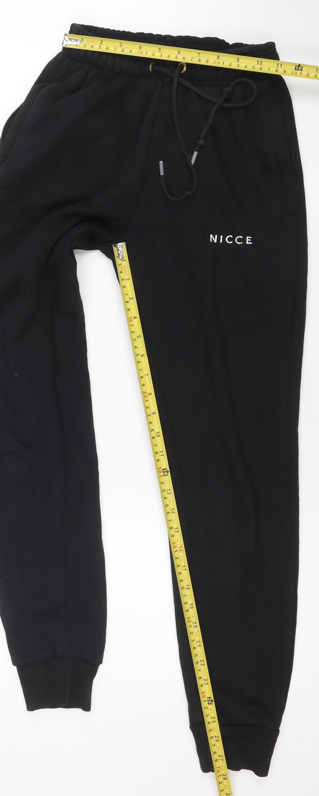Nicce Men’s Black Jogger Sweatpants XXS Cotton Blend Tapered Fit