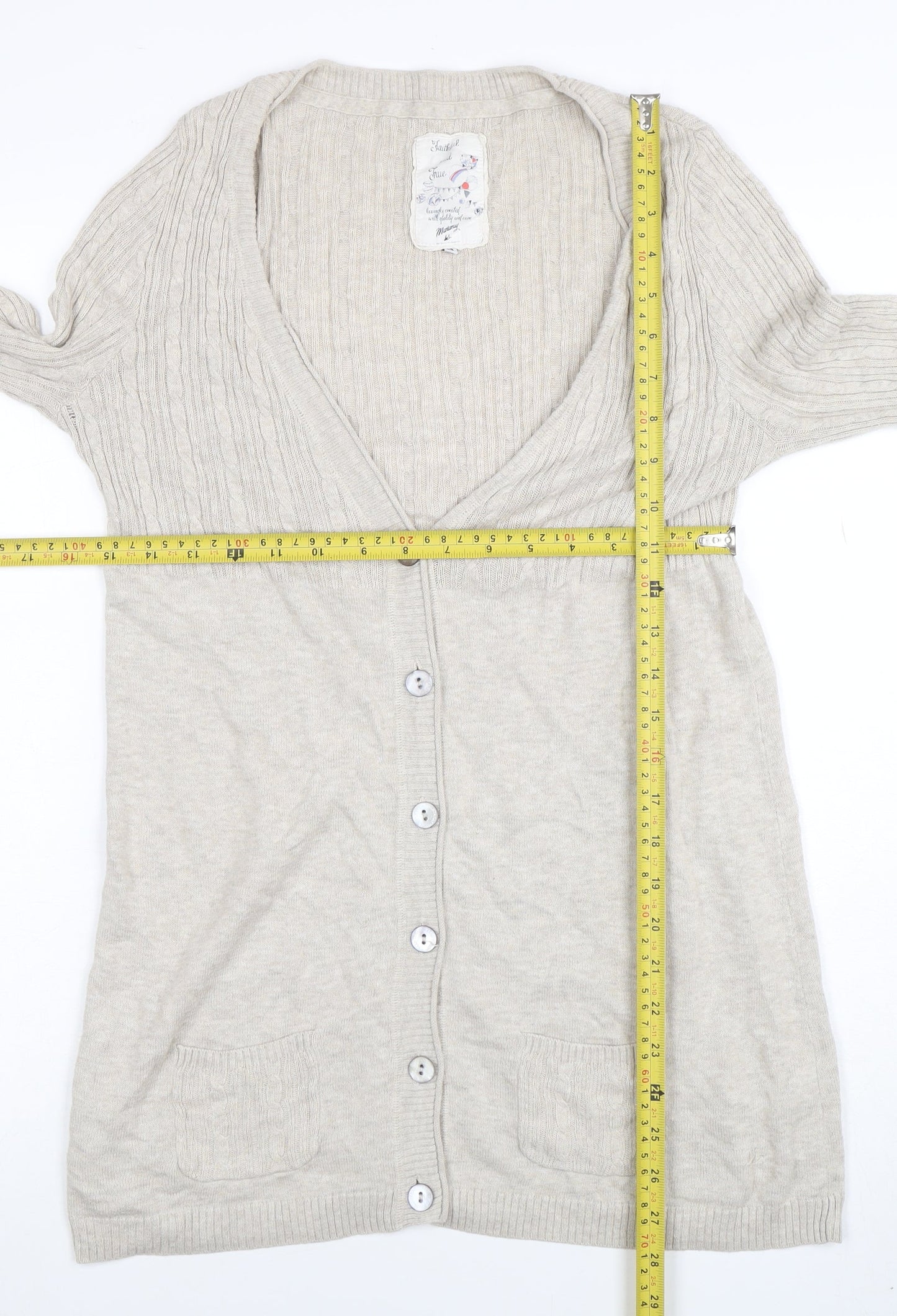 Mammut Women Beige V-Neck Long Sleeve Cardigan Size 12