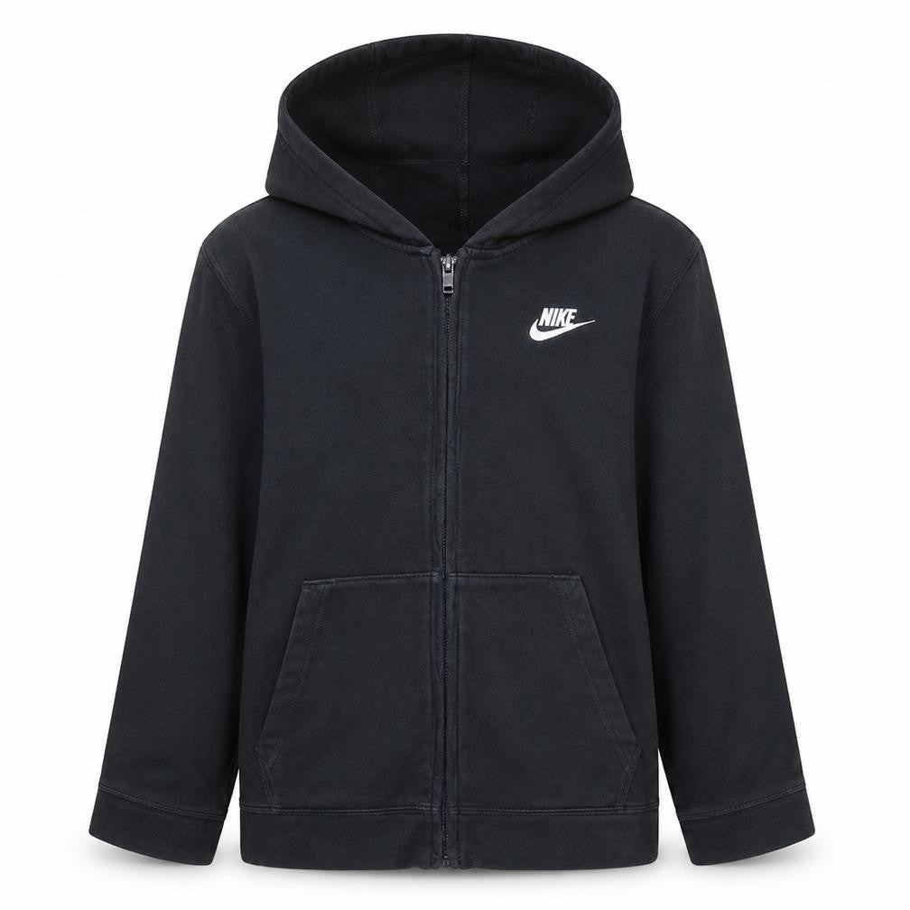 Nike Boys Black Full Zip Hoodie Size L (147-158cm) Cotton Blend