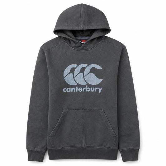 Canterbury Men's Grey Pullover Hoodie M Logo Fleece Rugby Sweatshirt