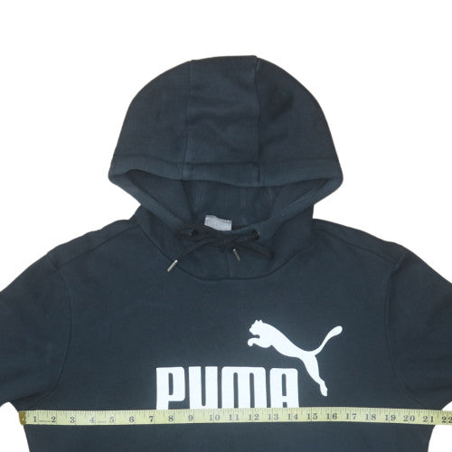 Puma Women's Black Small Pullover Hoodie with Logo Print