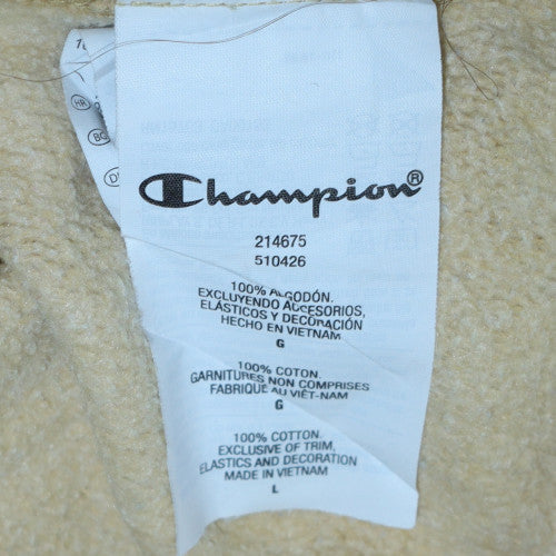 Champion Men's Beige Reverse Weave Pullover Hoodie Size L