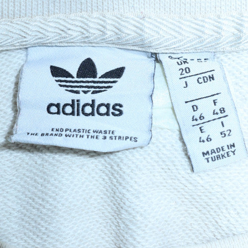 Adidas Womens White Crew Neck Pullover Sweatshirt Size 20