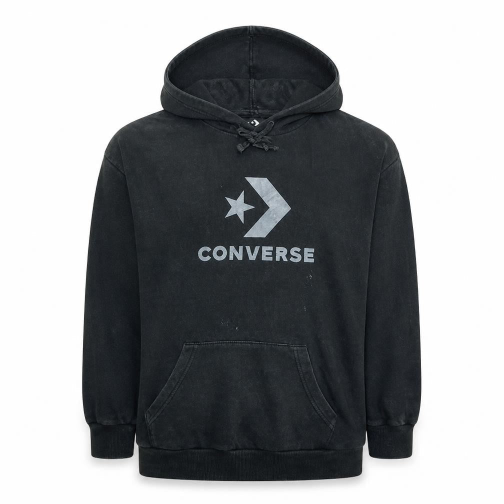 Converse Mens Black Pullover Hoodie XS Regular Fit Logo Fleece