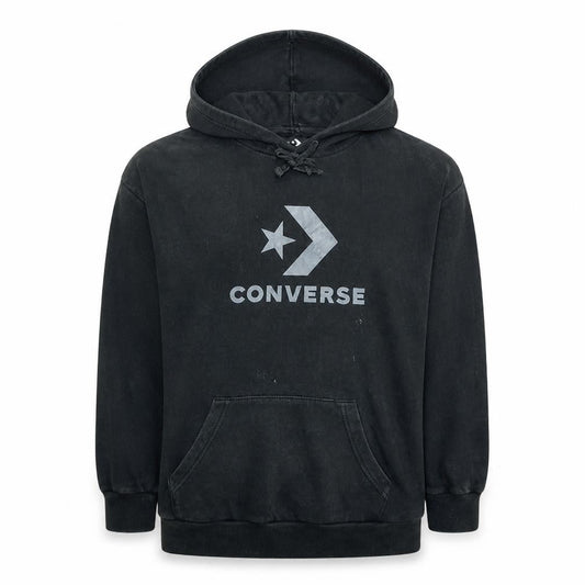 Converse Mens Black Pullover Hoodie XS Regular Fit Logo Fleece