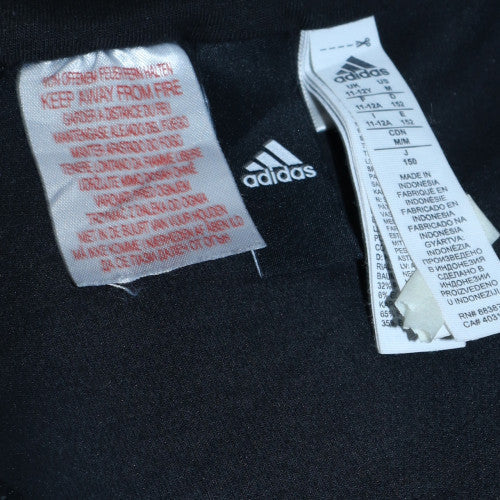 Adidas Boys Black Full Zip Hoodie Size 11-12 Years Fleece Sweatshirt