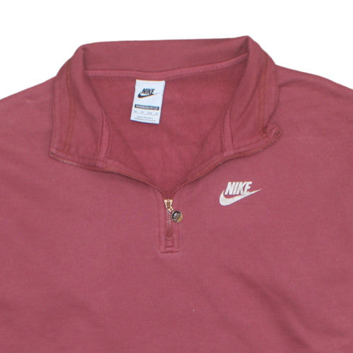 Nike Womens Pink 1/4 Zip Pullover Sweatshirt XS Oversized Fit