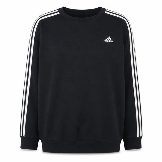 adidas Men's Black 1X Pullover Crew Neck Fleece Sweatshirt