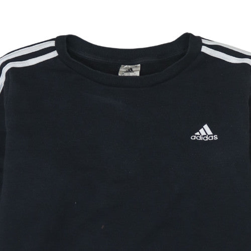 adidas Men's Black 1X Pullover Crew Neck Fleece Sweatshirt