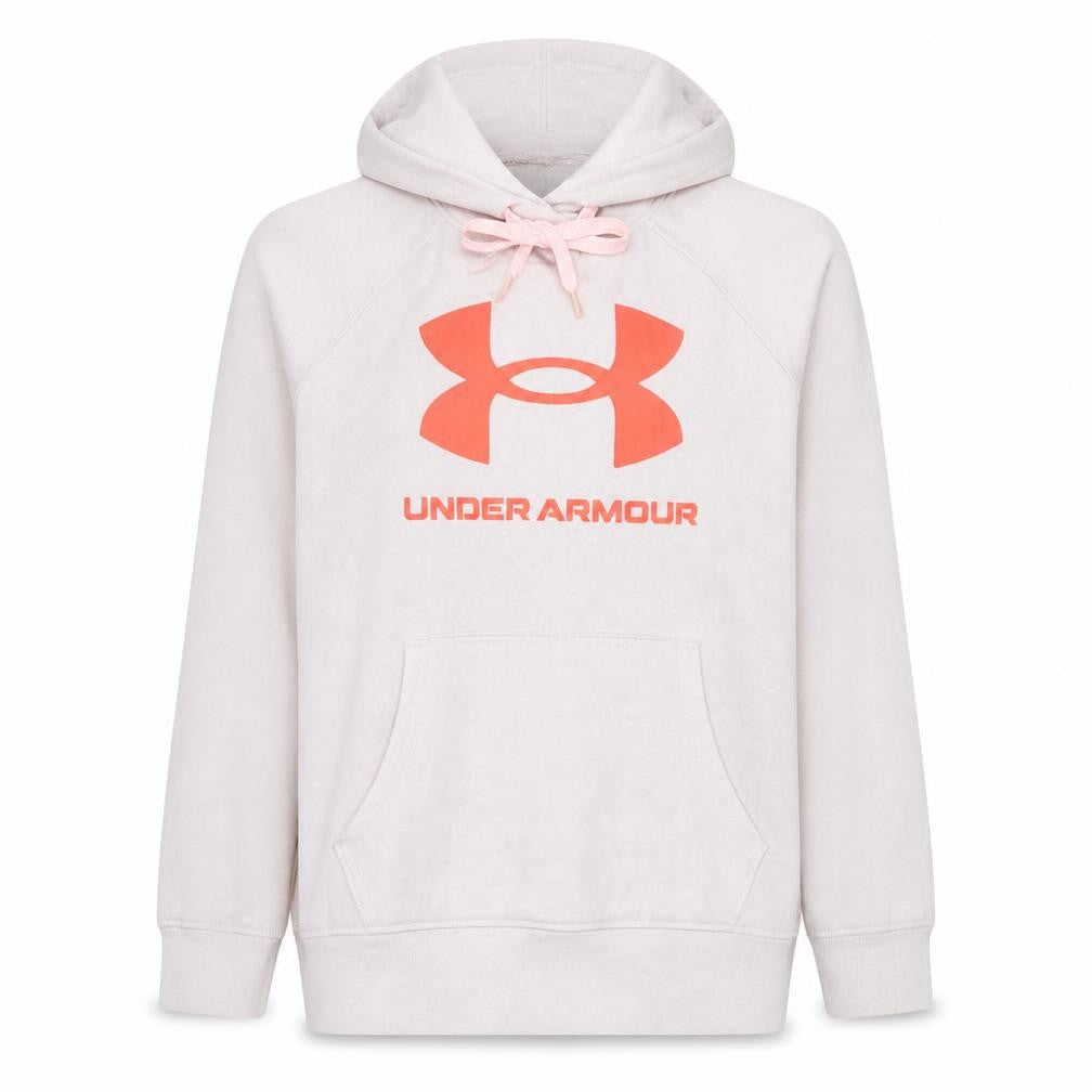 Under Armour Women's Beige Pullover Hoodie Size L Logo Design