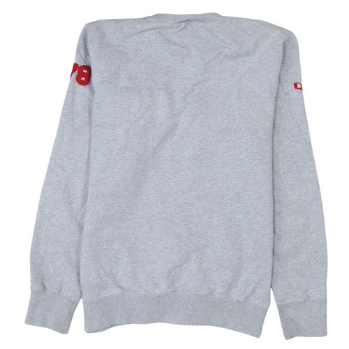 Diesel Men's Grey L Crew Neck Embroidered Logo Pullover Sweatshirt