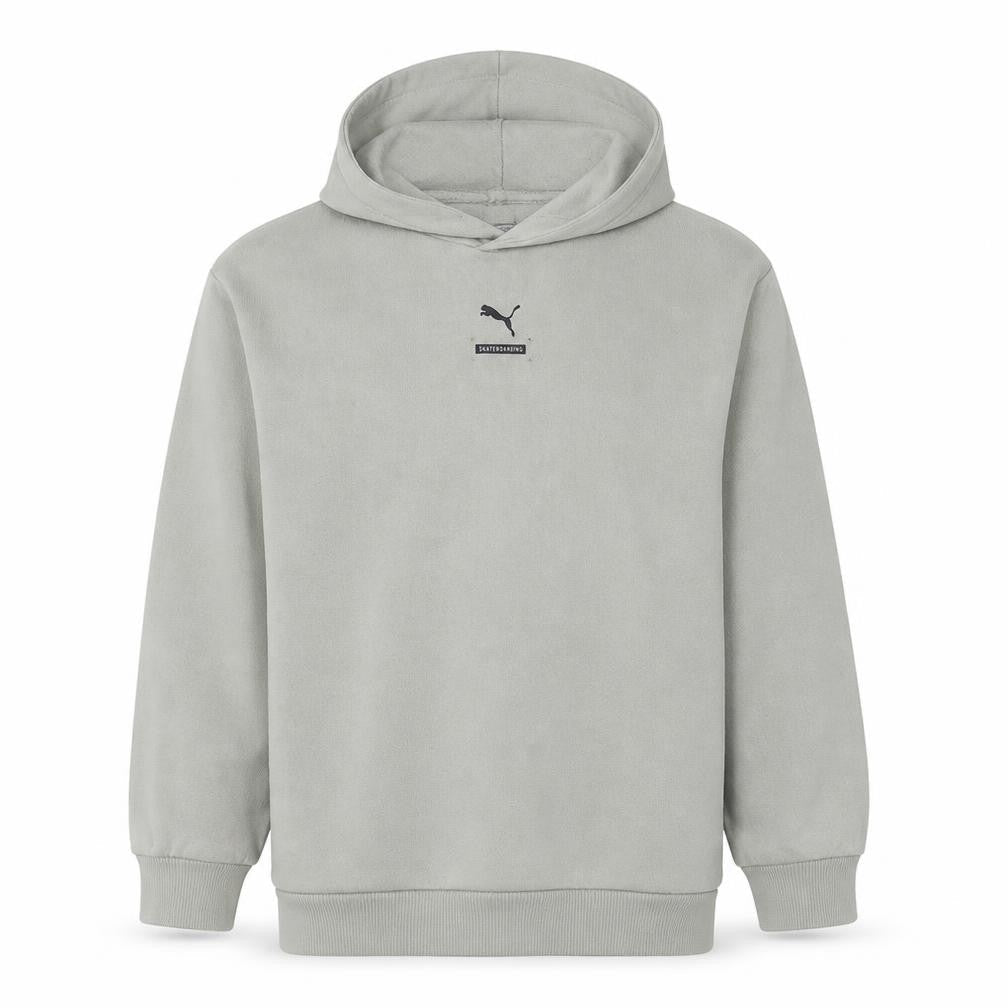 Puma Men's Beige Pullover Hoodie Size L Logo Sportswear