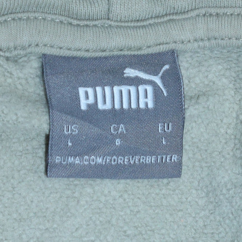Puma Men's Beige Pullover Hoodie Size L Logo Sportswear