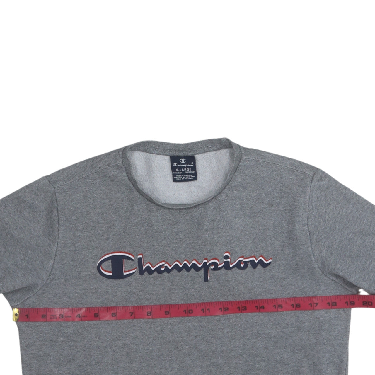 Champion Boys Grey Crew Neck Pullover Sweatshirt 13-14 Years Logo Print
