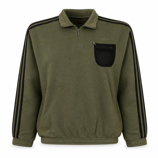Front view of Adidas Women’s Green 1/2 Zip Pullover Sweatshirt UK 10