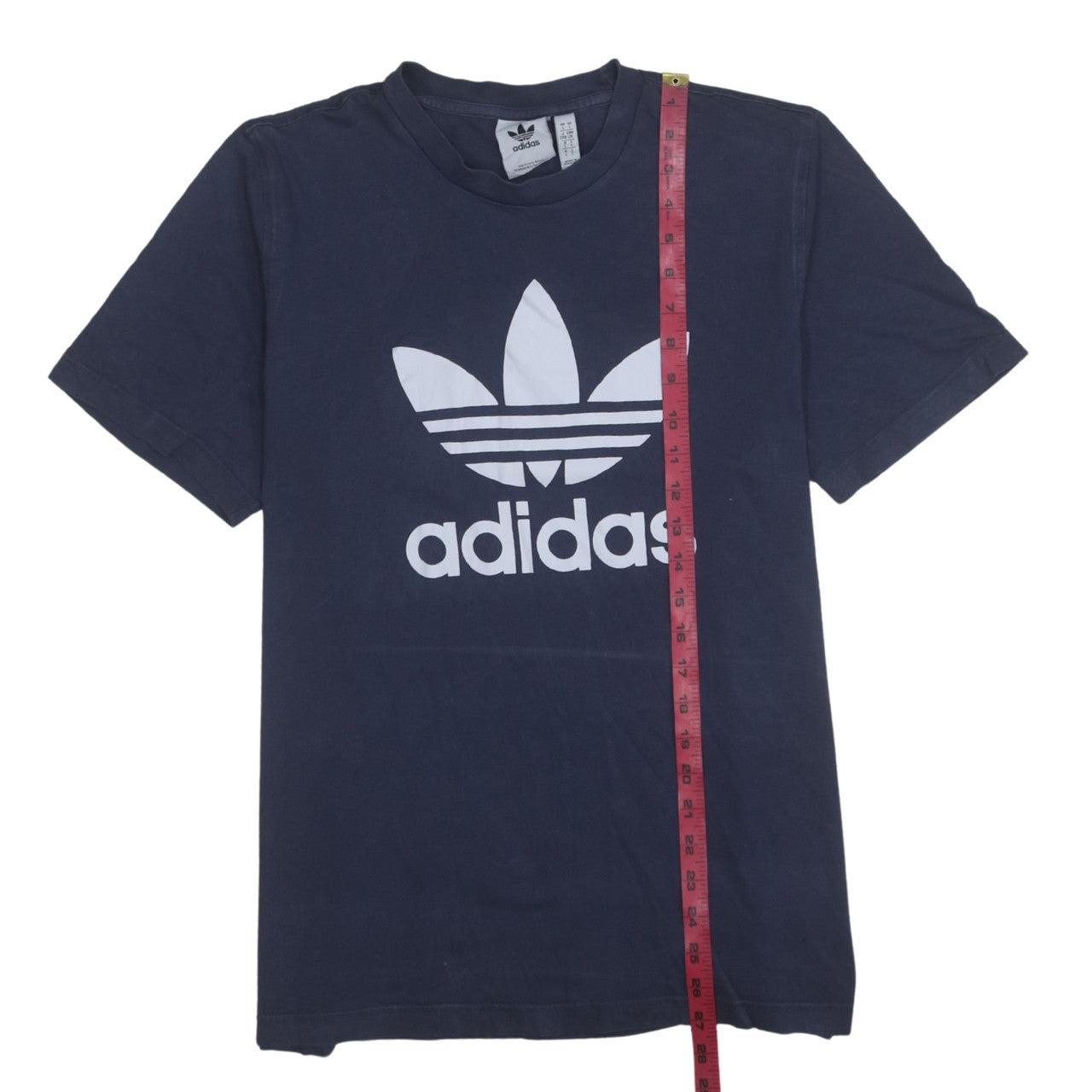 Adidas Men's Navy Blue Trefoil Graphic Crew Neck Cotton T-Shirt Size L