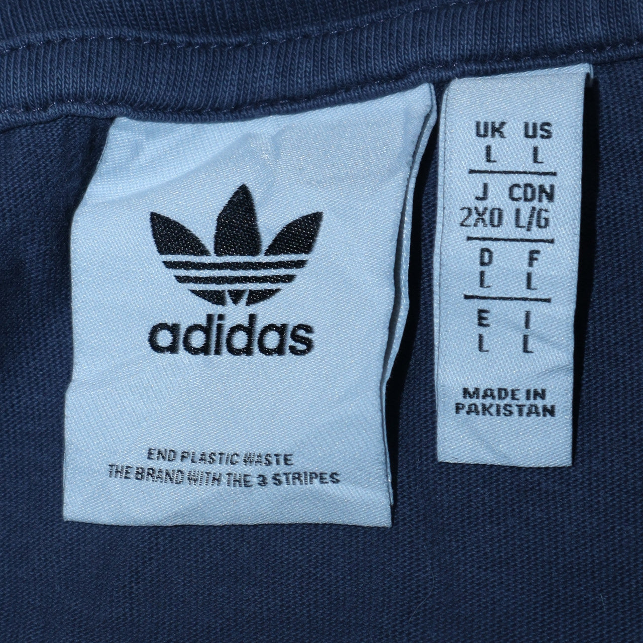 Adidas Men's Navy Blue Trefoil Graphic Crew Neck Cotton T-Shirt Size L