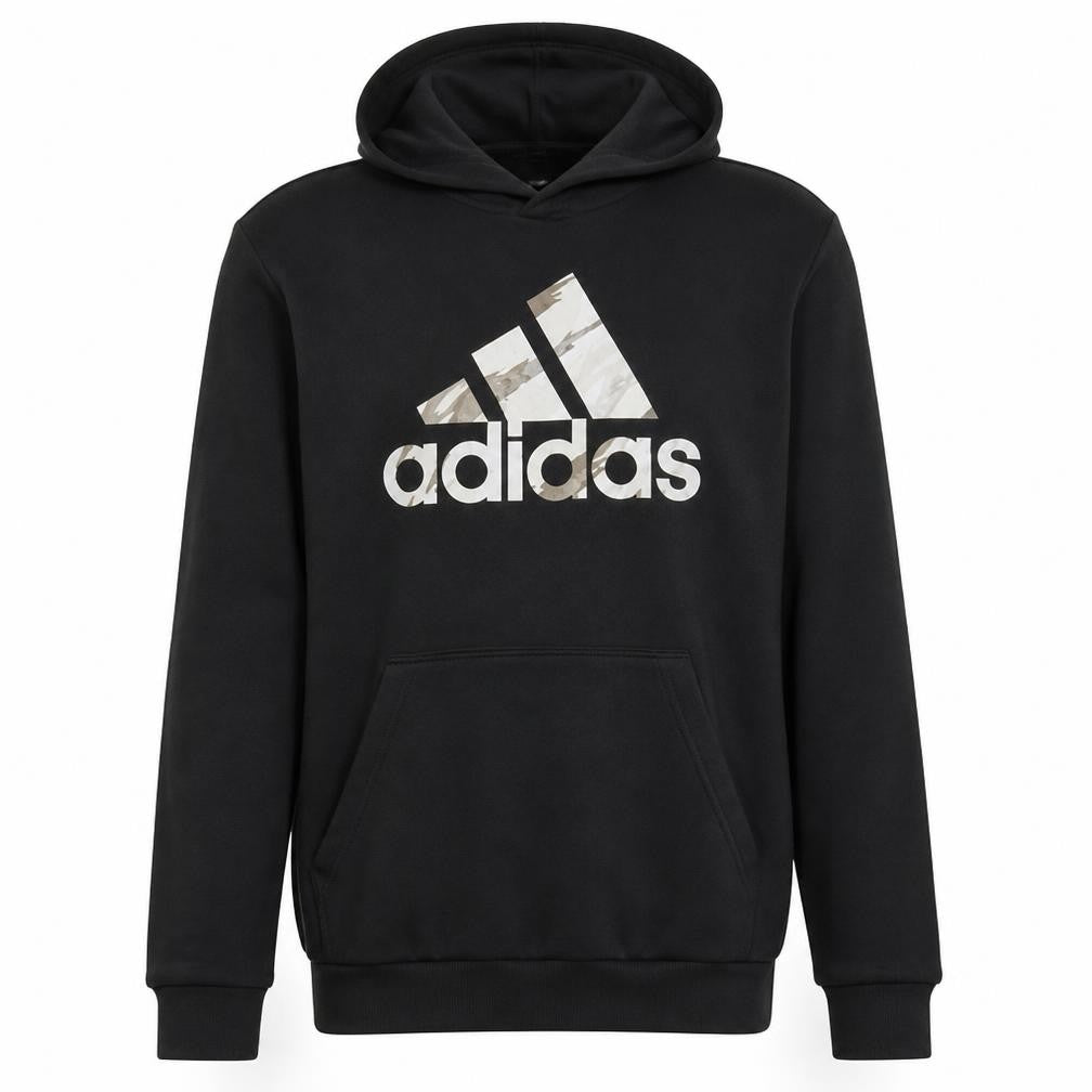 Adidas Men's Black Small Pullover Hoodie with Logo Graphic