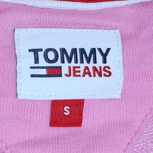 Tommy Jeans Women's Pink Cotton Crew Neck Pullover Sweatshirt Size S