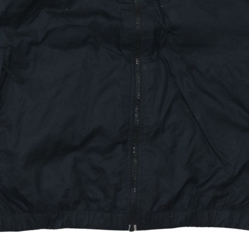 Adidas Mens Black L Windbreaker Hooded Full Zip Jacket