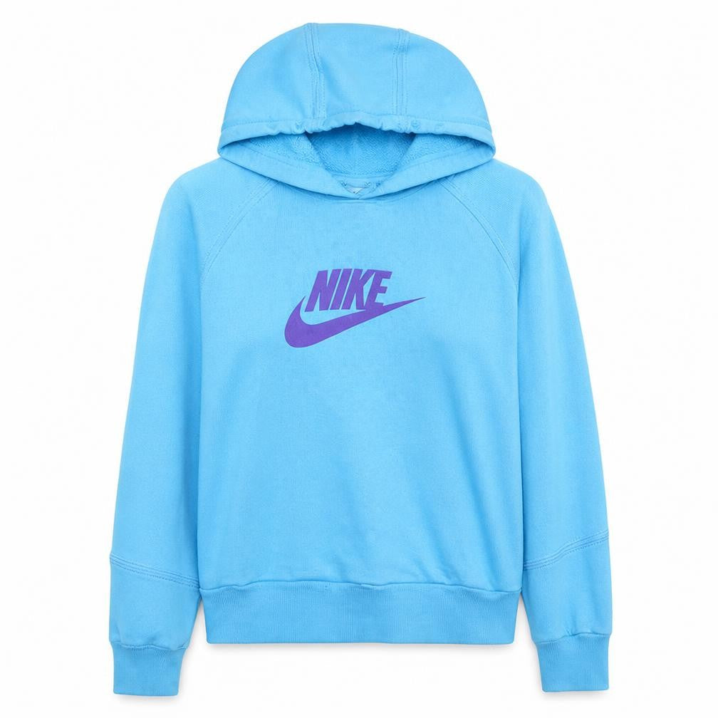 Nike Womens Blue Pullover Hoodie XL Cotton Blend Logo Sweatshirt