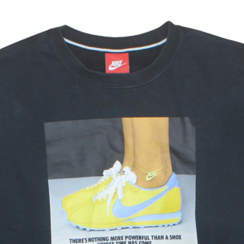 Nike Womens Black XL Pullover Sweatshirt Graphic Print Crew Neck