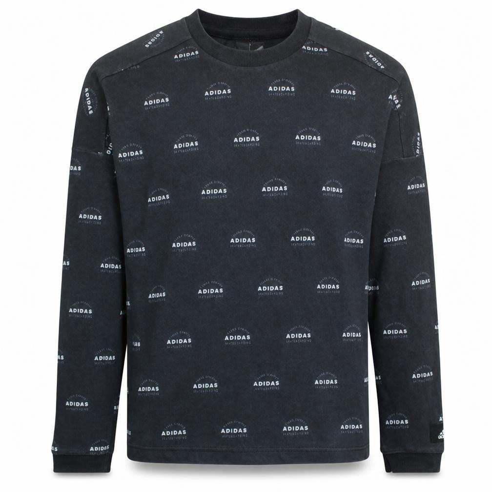 Adidas Men's Black Logo Crew Neck Pullover Sweatshirt Size M