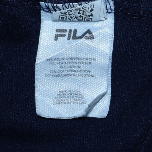 Fila Boys Red Blue Half Zip Hoodie 13-15 Years Cotton Blend