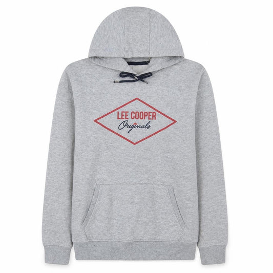 Front view of Lee Cooper women’s grey pullover hoodie, size M