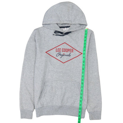 Close-up detail of Lee Cooper women’s grey pullover hoodie, size M