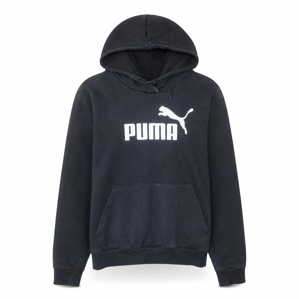 Puma Women Black Pullover Hoodie Size L Logo Graphic Sweatshirt