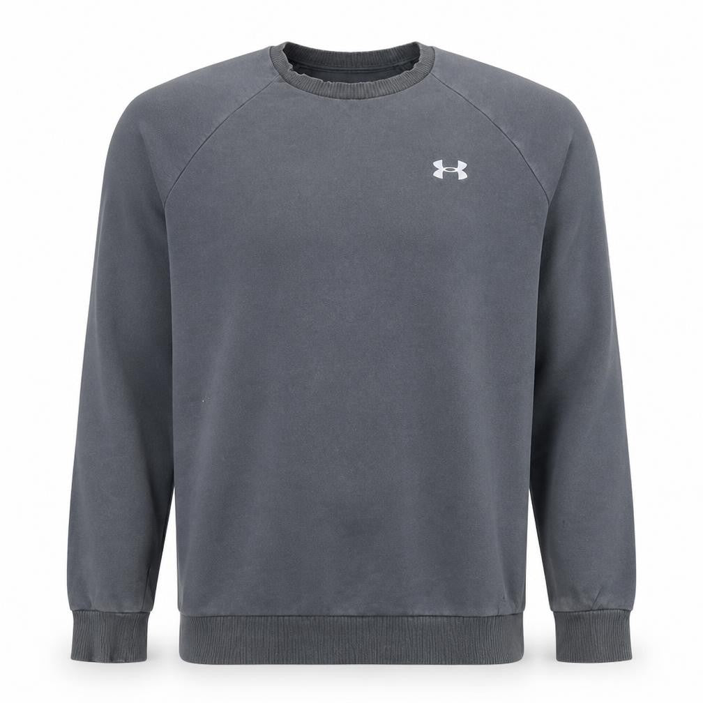 Under Armour Mens Grey L Pullover Crew Neck Fleece Sweatshirt
