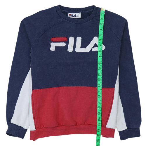 Fila Women’s Navy Red Colourblock Pullover Sweatshirt M