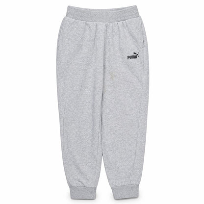Front view of Puma women’s grey sweatpants jogger trousers, size M