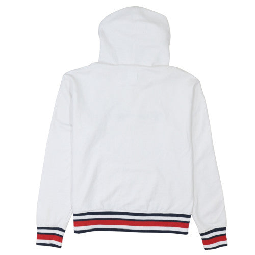 Champion Womens White Large Pullover Hoodie with Logo Embroidery