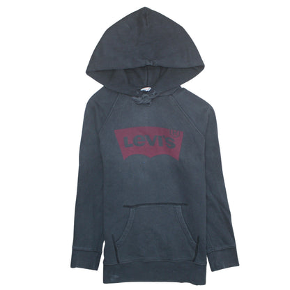 Levi's Womens Black XXS Pullover Hoodie with Logo Print