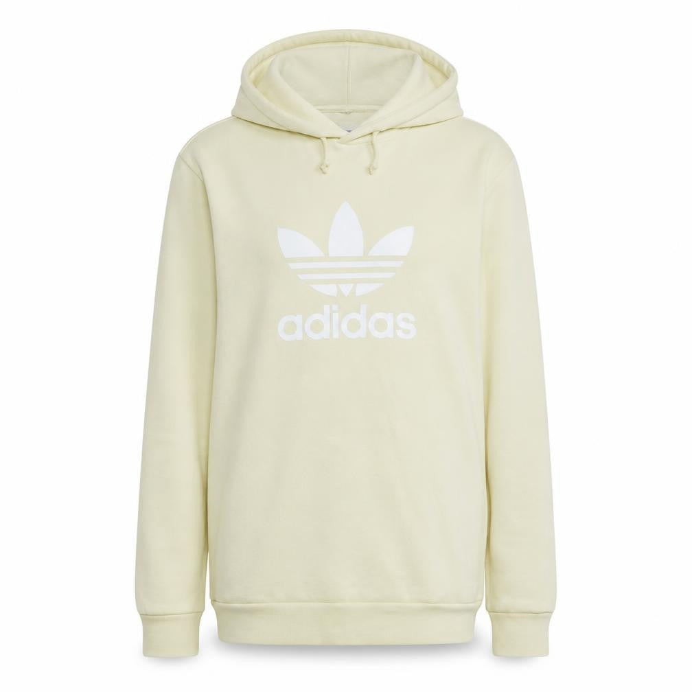 Adidas Women Beige Pullover Hoodie XL Hooded Logo Sweatshirt