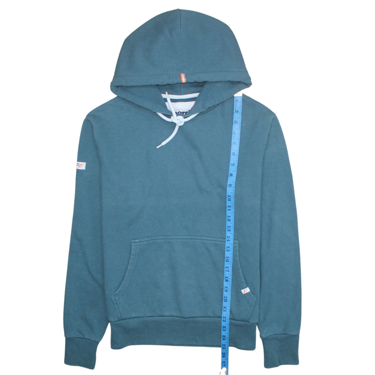 Superdry Women's Teal Pullover Hoodie Size M Cotton Blend Warm Blue Sweatshirt