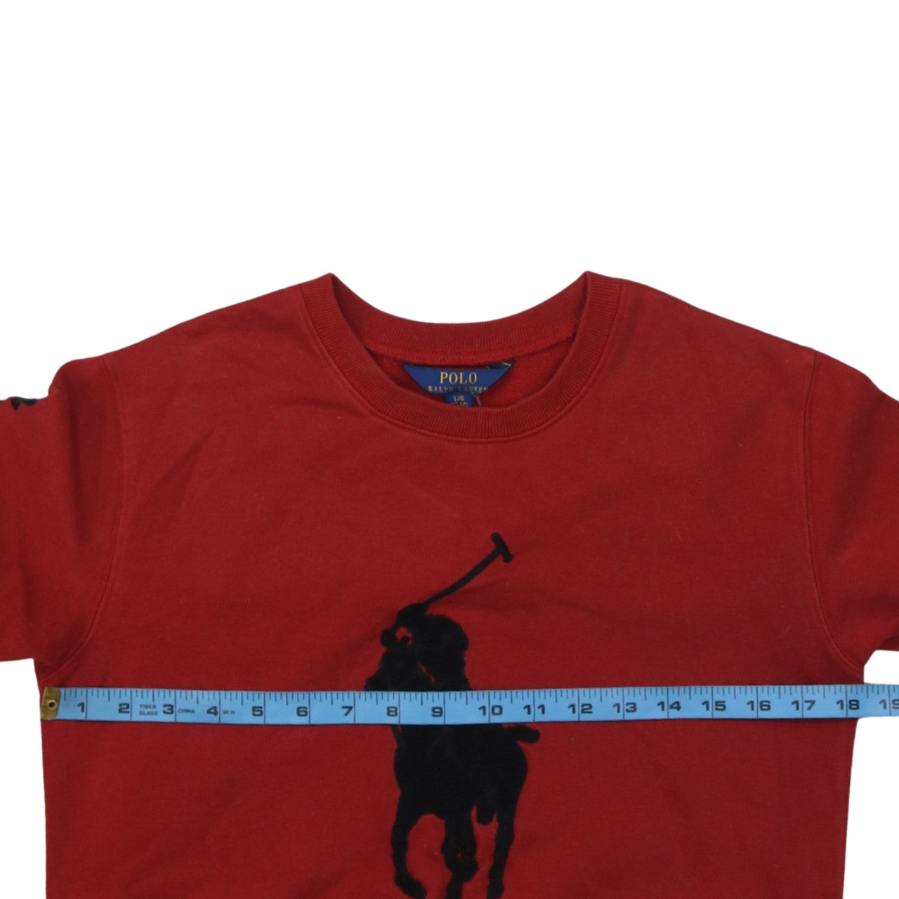 Ralph Lauren Boys Red Pullover Sweatshirt 12-14 Years Crew Neck Graphic Logo